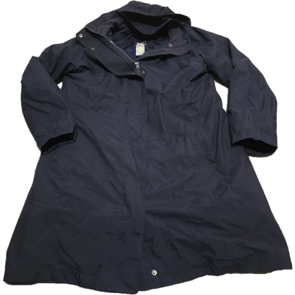 American Airlines Land’s End XL-Tall Navy Trench Coat Rain Quilt Lining Oeko-Tex